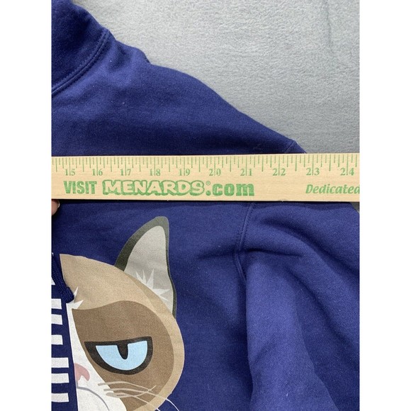 The Nope Face Hoodie Mens Size XL Blue Pockets Athleisure Whimsical Funny - Picture 5 of 16